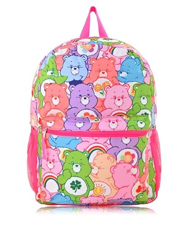 Fast Forward Care Bears Backpack for School 16 Small Kids Bookbag Knapsack for Girls Boys Toddlers Multicolor All Over Print