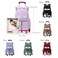 LANSHIYA Solid Color Rolling Backpack for Girls Boys Cute Elementary school bag with wheelsBlue Trolley Bags for Travel