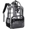 MOONBABY Clear Backpack for School Kids Clear Bookbag Heavy Duty PVC Transparent Backpack for Boys Girls Stadium Approved See Through Back Pack for Kindergarten Primary School Checkered