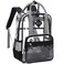 MOONBABY Clear Backpack for School Kids Clear Bookbag Heavy Duty PVC Transparent Backpack for Boys Girls Stadium Approved See Through Back Pack for Kindergarten Primary School Checkered