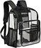 KUI WAN Clear Backpack for School Large Clear Bookbag with MultiPockets PVC Transparent Backpack for Boys Girls Black