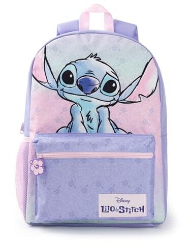 Disney Lilo Stitch Girls Purple Pink Backpack Rucksack Adjustable Straps Durable Polyester School Bag Kids Sports Luggage