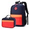 BEFUNIRISE Backpack Set for Girls Boy Kids Backpack with Lunch Box for Elementary Primary Kindergarten School Bag Navy Red Set Large