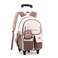 ZHANAO Colorblocking Rolling Backpack for GirlsKawaii School Bag with WheelsTrolley Bookbags for Primary Students
