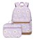 EKUIZAI 2Pcs Daisy Prints Backpack Sets for Girl Bookbag Primary Schoolbag Elementary Students Daypack with Lunch Bag
