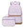 EKUIZAI 2Pcs Daisy Prints Backpack Sets for Girl Bookbag Primary Schoolbag Elementary Students Daypack with Lunch Bag