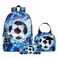 Ansteade 3PCS Backpack for Boys Girls Kids Backpack Sets with Lunch Bag Pencil Case Large Capacity 17 Inch Bookpack 3 in 1 Set for Teens Elementary Middle High School Students Soccer