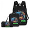 NELAGTR 3Pcs Backpack School Bag Set For Boys And Girls Travel Study Backpack And Lunch Box And Pencil Bag Game Backpack