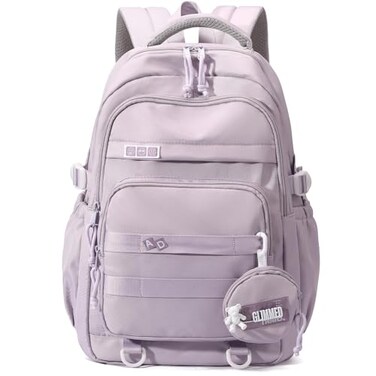 Armbq Kids Backpack for Girls Aesthetic School Backpack for Teens Elementary Middle School Bookbag Purple Girls Back Pack