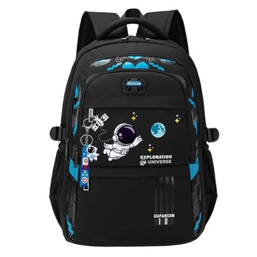 MITOWERMI Astronaut Backpack for Boys School Bags Space Kids Backpack for School Elementary Book Bags Girls Lightweight Travel Back Packs Black