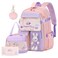 KBGPW 3pcs Girls Backpack With Lunch Box Pencil CaseCute Rabbit Kids School Backpack Set For Kindergarten Elementary School Style A Pink165in