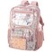 BORMELUN HeavyDuty Clear Backpack for School Durable SeeThrough Bookbag pink