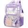 BORMELUN Transparent Bag Purple Clear Backpack for School and Stadium Events Suitable for Girls and Boys
