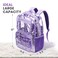 BORMELUN Transparent Bag Purple Clear Backpack for School and Stadium Events Suitable for Girls and Boys