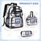 ACESAK Clear Backpack for Boys Girls 3 Pcs Clear Heavy Duty with Lunch Bag See Through Backpack Stadium Approved Black Game