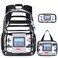 ACESAK Clear Backpack for Boys Girls 3 Pcs Clear Heavy Duty with Lunch Bag See Through Backpack Stadium Approved Black Game