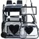 ZLYERT 17 Sequin Clear Backpack for Girls Sparkle Flip Design Stadium Approved 3Pcs Set Heavy Duty PVC Bookbag for ConcertSchool Black