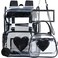 ZLYERT 17 Sequin Clear Backpack for Girls Sparkle Flip Design Stadium Approved 3Pcs Set Heavy Duty PVC Bookbag for ConcertSchool Black