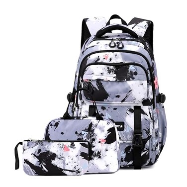 MITOWERMI Backpack for Girls Kids Backpacks with Lunch Box Elementary Middle High School Backpacks Students Bookbag Set School Bags for Teens Girls Black