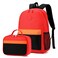 BEFUNIRISE Backpack Set for Girls Boy Kids Backpack with Lunch Box for Elementary Primary Kindergarten School Bag Red Black Set Large