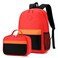 BEFUNIRISE Backpack Set for Girls Boy Kids Backpack with Lunch Box for Elementary Primary Kindergarten School Bag Red Black Set Large