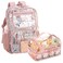 BORMELUN Clear Backpacks with Matching Lunch Bags for Kidsclear backpack double lunch bagpink