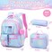 Fimibuke Kids Backpack for School Girls 3Pcs Waterproof Girls Backpack with Lunch Box Pencil Pouch Lightweight Blue Bookbag for Ages 6 Elementary Middle School Teens