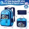 Fimibuke Kids Backpack for School Boys 3 PCS Waterproof Teen Boy Backpack with Lunch Box Pencil Pouch School Bag Bookbag Daypack for Kindergarten Elementary Middle School Age 5Monster Trucks