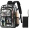 Unineovo Clear Backpack Heavy Duty Clear Bookbag with Pencil Case Large See Through Backpack Plastic Transparent Backpacks for Primary College Work Travel