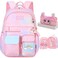 kistou Girls Backpack School Backpacks Rainbow Student BackpaKawaii Kids BackpackBook Bag for Elementary Primary School