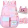 kistou Girls Backpack School Backpacks Rainbow Student BackpaKawaii Kids BackpackBook Bag for Elementary Primary School