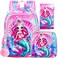 gxtvo 3PCS Mermaid Backpack 16 Kids Sequin Bookbag with Lunch Box for Girls Water Resistant School Bag for Elementary Prechool Toddler
