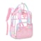 MOONBABY Clear Backpack Stadium Approved Kids Clear Bookbag Heavy Duty PVC Transparent Backpack Girls See Through Back Pack for Women Work Pink