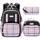 Fimibuke Girls Backpack 3 PCS Waterproof Teens Girls Backpack Set with Lunch Box Pencil Pouch Cute Kids Bookbag for Elementary to High School Students Age 6 Black Pink