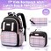 Fimibuke Girls Backpack 3 PCS Waterproof Teens Girls Backpack Set with Lunch Box Pencil Pouch Cute Kids Bookbag for Elementary to High School Students Age 6 Black Pink