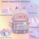 GDEMXOAN 3pcs Girls Backpack Kawaii School Backpack For Kids Children With Lunch Bag and Pencil Case rabbitpurple