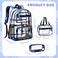 ACESAK Clear Backpack for Boys Girls 3 Pcs Clear Heavy Duty with Lunch Bag See Through Backpack Stadium Approved