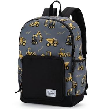 VASCHY Toddler Kids Backpacks Cute Lightweight Water Resistant Preschool Backpack for Little Boys with Chest Strap Excavator