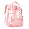 MOONBABY Clear Backpack Stadium Approved Girls Clear Bookbag Heavy Duty PVC Transparent See Through Backpack for Women Work Pink Checkered