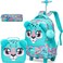 Meetbelify Rolling Backpack with Wheels Cute Carry On for Elementary Students Travel Suitcase for Girls 810