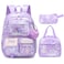 Alrisg Lovely Girls Backpack School Bag for Students Kids Book Bag with Multiple Pockets Splashproof Childrens Backpack17inch Set Purple