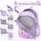 Alrisg Lovely Girls Backpack School Bag for Students Kids Book Bag with Multiple Pockets Splashproof Childrens Backpack17inch Set Purple