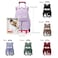 LANSHIYA Solid Color Rolling Backpack for Girls Boys Cute Elementary school bag with wheelsPurple Trolley Bags for Travel