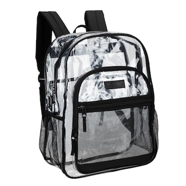 Wrangler Clear Backpack for Girls Water Resistant Clear Bookbag Plastic See Through Backpack for Stadium Events and School