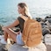 MOONBABY Mesh Backpack Heavy Duty See Through School Backpack Transparent Bookbag for Swimming Beach Sports Work Travel Khaki