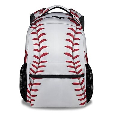 COOPASIA Baseball Backpack for Boys 16 Inch Sports Theme Backpack for School Adjustable Straps Durable Lightweight Bookbag for Kids