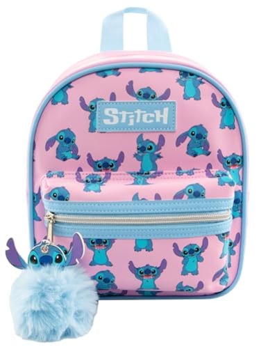 Disney Stitch Mini Backpack Girls Mini Backpack With Stitch Keychain Small Rucksack For Girls One Size Pink
