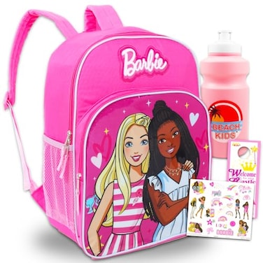 Barbie Backpack for Girls 46 16 Bookbag Bundle With Water Bottle Tattoos and More