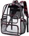 CAMTOP Clear Backpack Heavy Duty Transparent Bag See Through BookBag for Student School Work Festival Sport Travel Graffiti Red