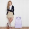 LEDAOU Kids School Backpack with Lunch Box for Girls Kindergarten Elementray BookBag School Bag Preschool Toddler Backpack Purple Checkered